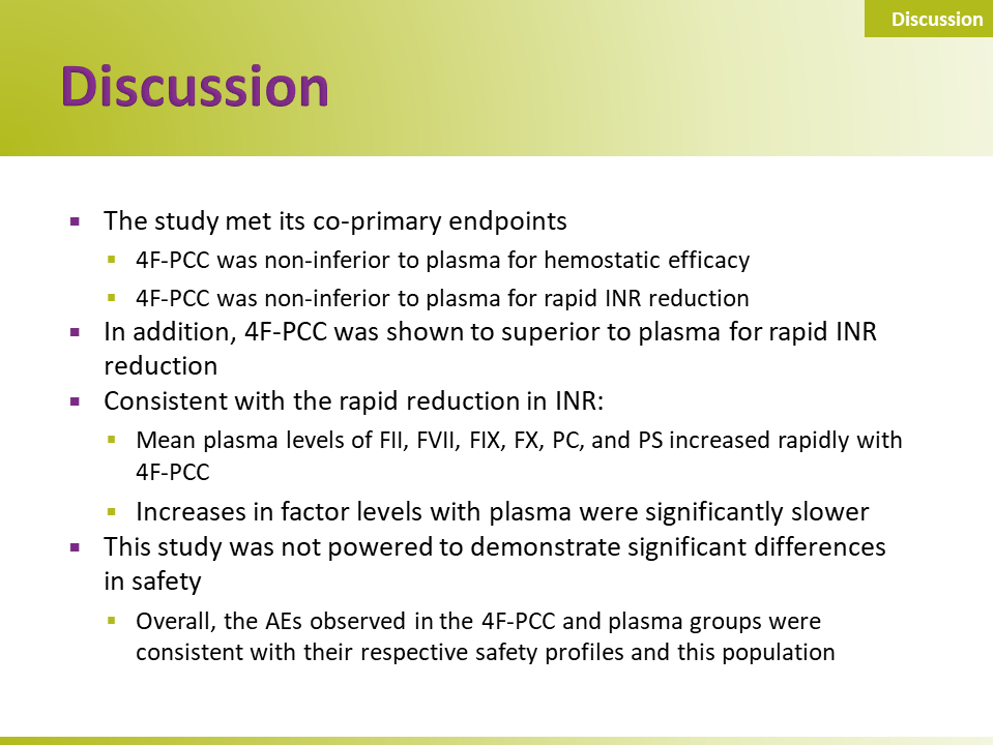 Efficacy and safety of 4F-PCC slides