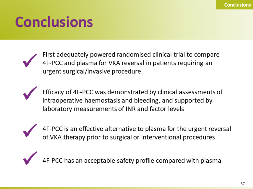 Four-factor pcc versus plasma